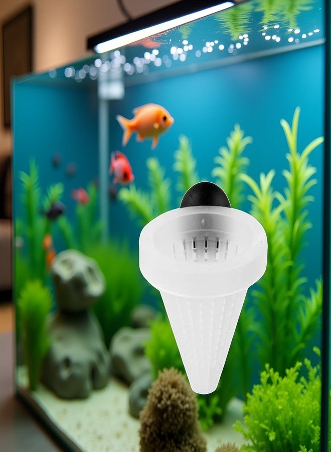 Tnyvm White 7cm Cone Shape Aquarium Red Worm Fish Feeder with Suction Height Professional, Automatic Feeders, Fish and Aquatic Pets - Image 3